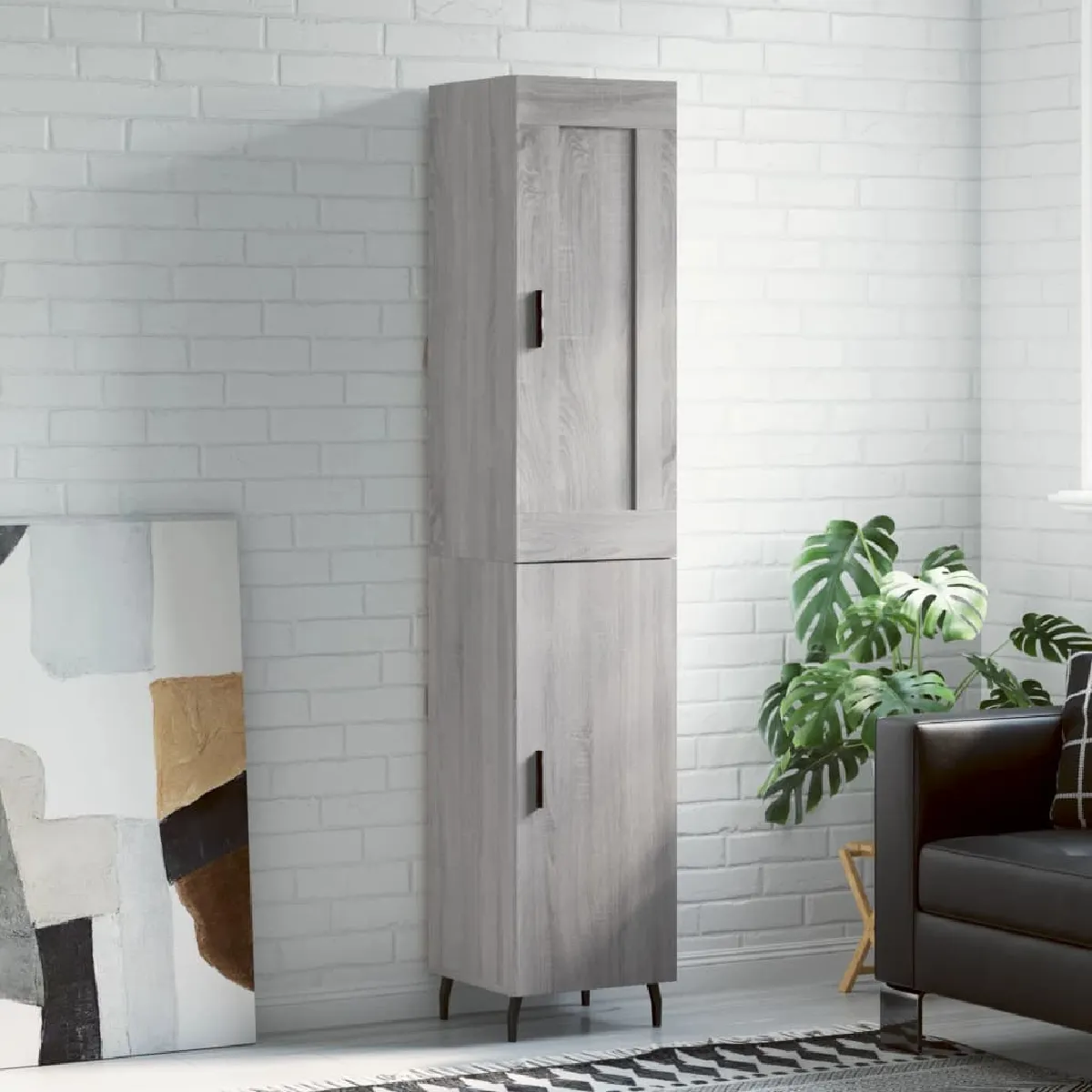 Vidaxl Gris Buffet Haut - Sonoma