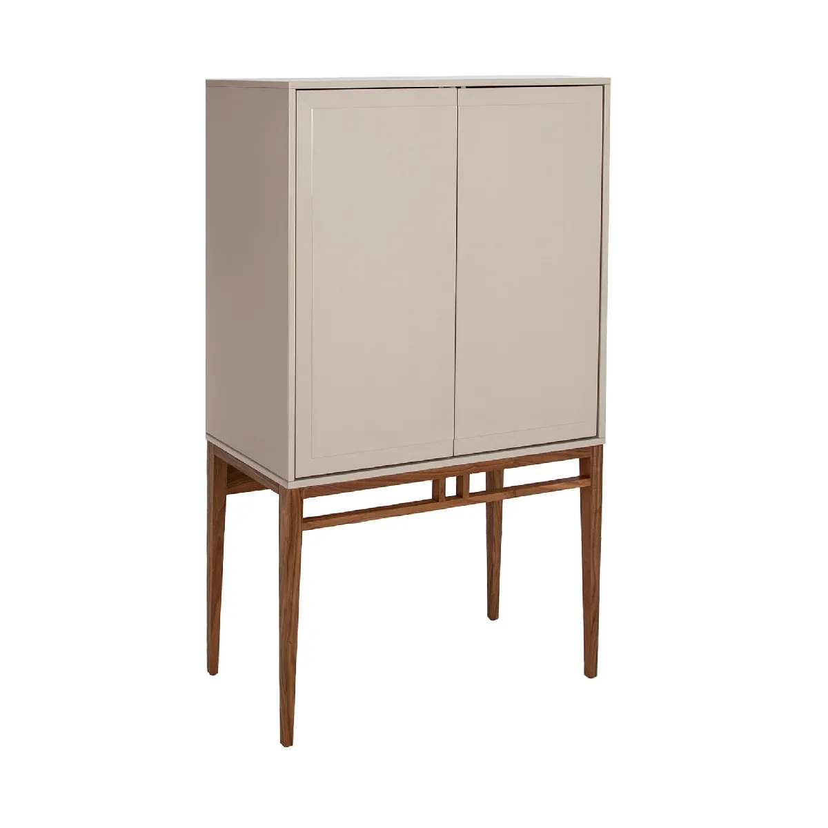 Buffet haut en bois gris et noyer