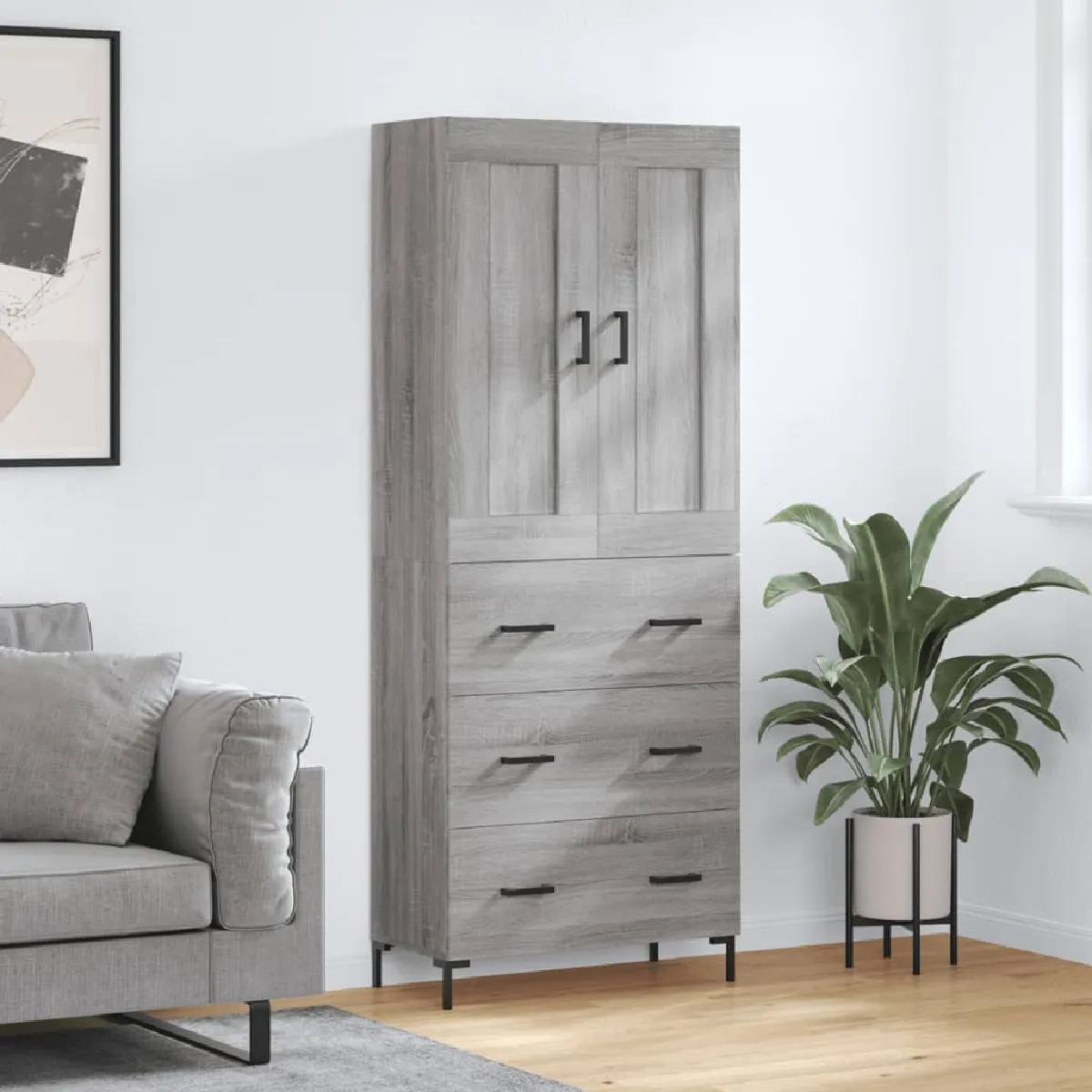 Vidaxl Gris Buffet Haut Sonoma