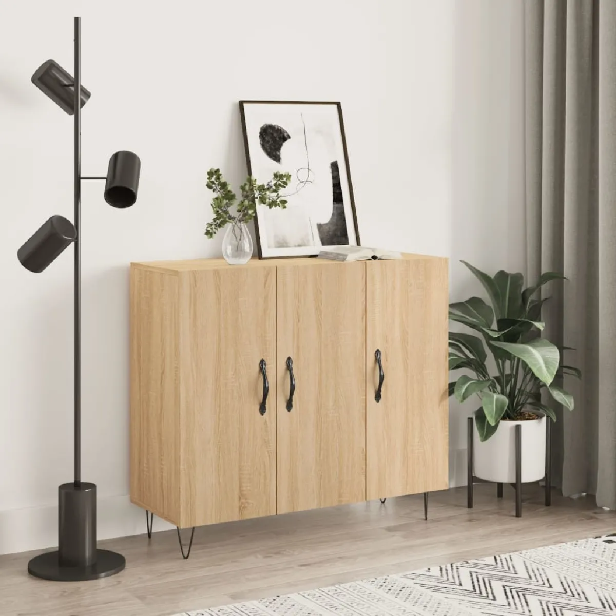 VIDAXL - Buffet - 90x34x80 cm - Chêne Sonoma - Image 2