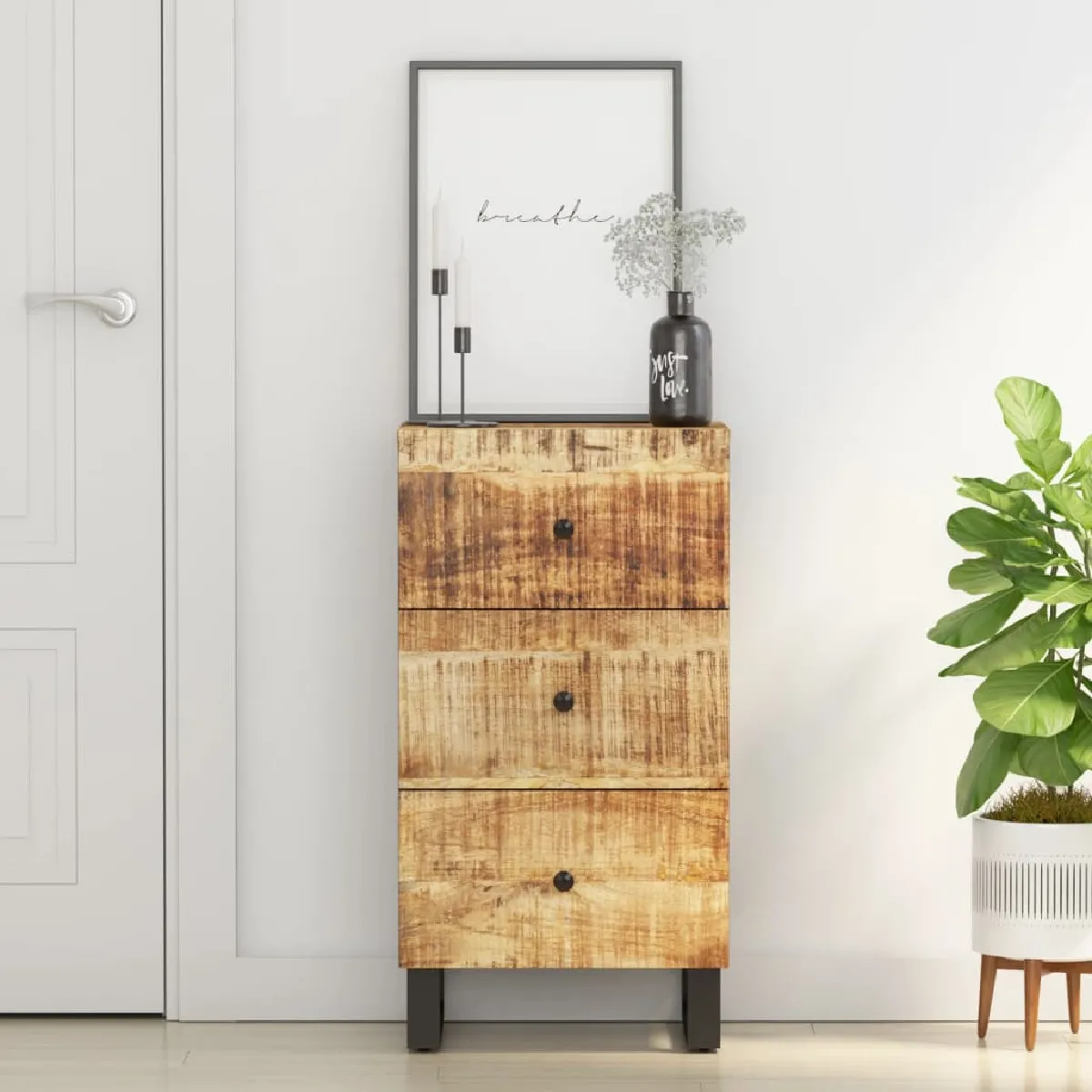 VIDAXL - Buffet - Bois de Manguier Massif - 40x33,5x75 cm - Image 3
