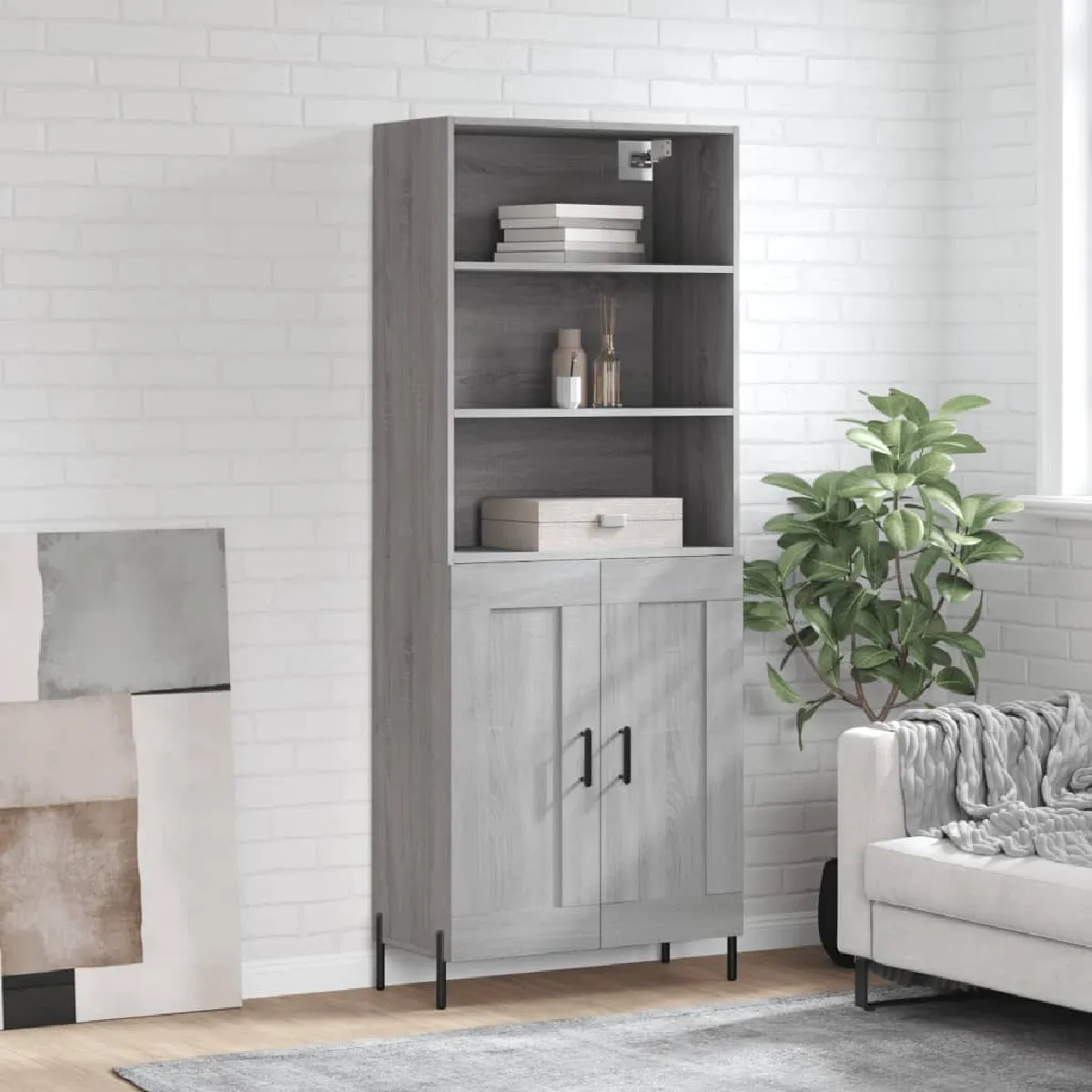 vidaXL Buffet haut Sonoma gris