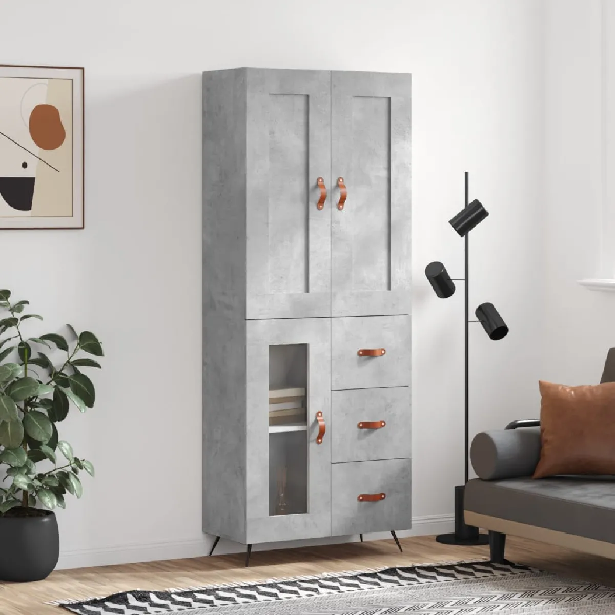 vidaXL Buffet haut béton - vue 9