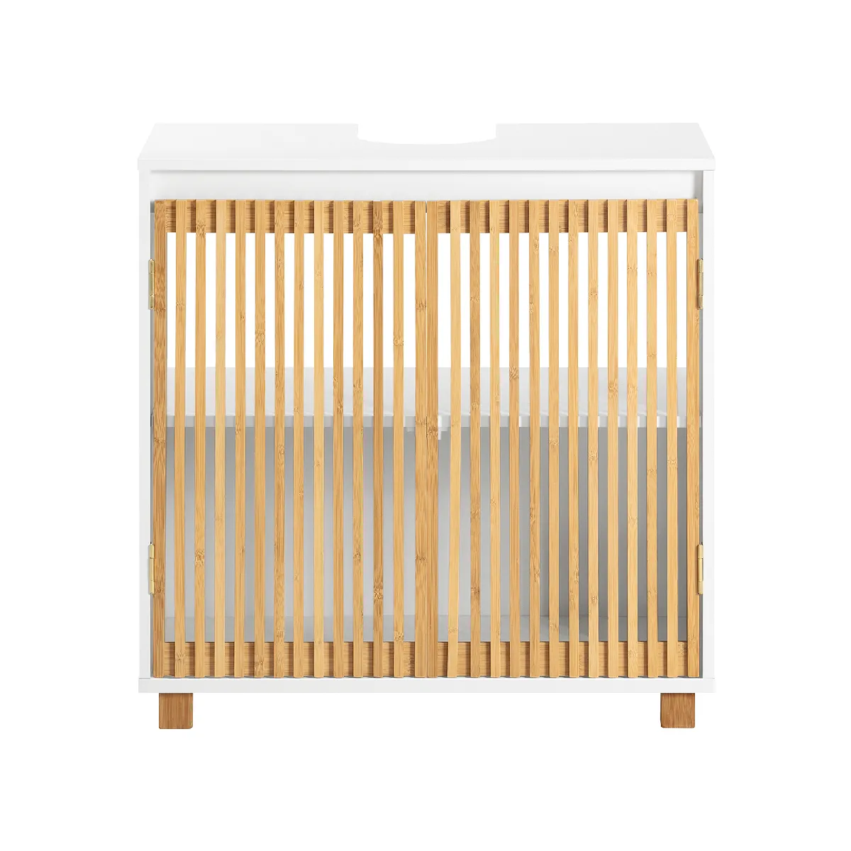 SoBuy BZR125-W Meuble sous Lavabo bambou blanc