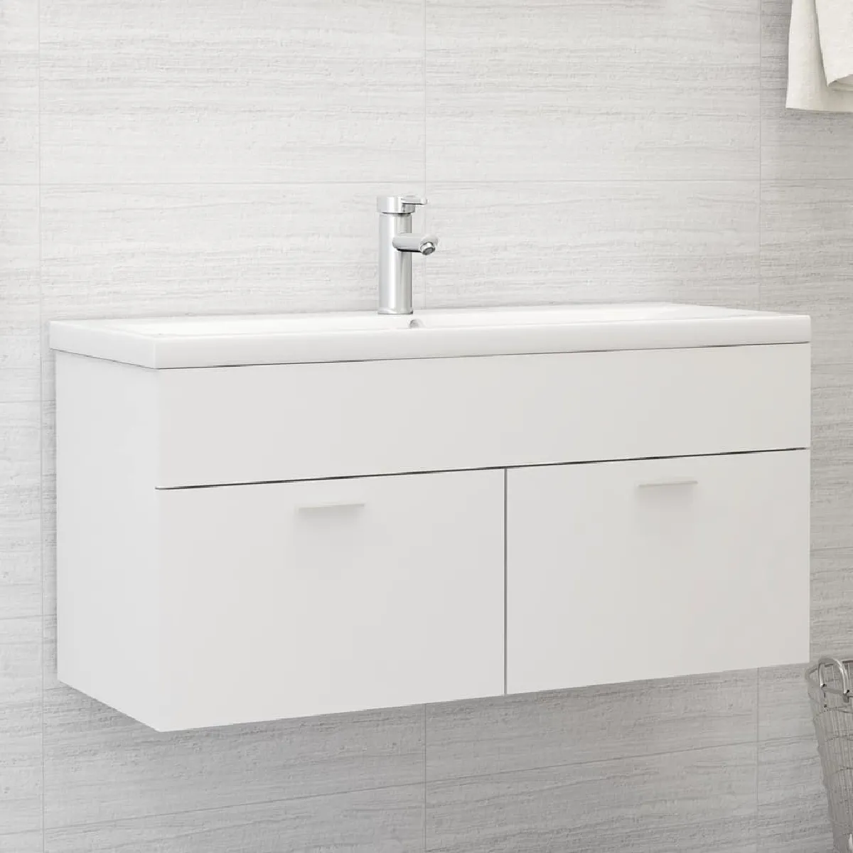 vidaXL Armoire évier intégré Blanc