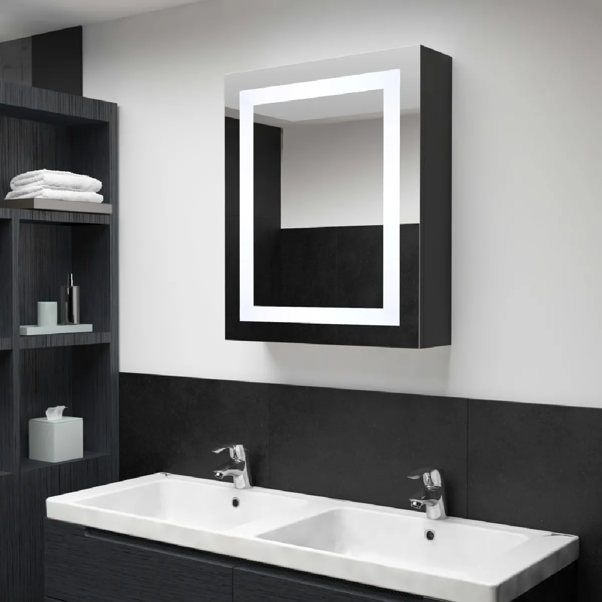 Vidaxl Armoire De Toilette À Miroir Led