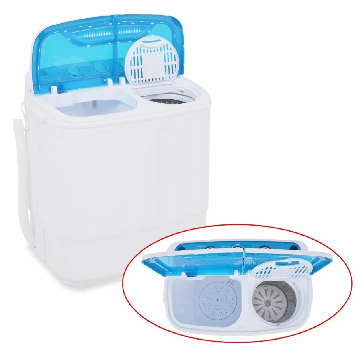 Mini Lave-linge Et Sèche-linge Portable 2 En 1 – Machine à Laver Murale Entièrement Automatique à Tambour Avant Avec Panneau De Commande LCD – Pour Petits Vêtements, Sous-vêtements, Chaussettes De