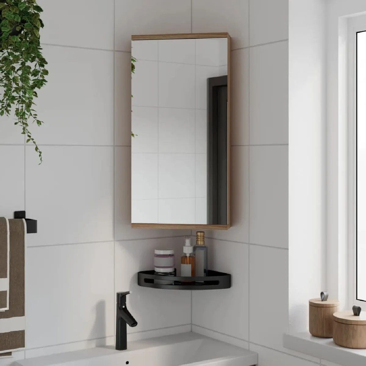 VidaXL Armoire d'angle miroir