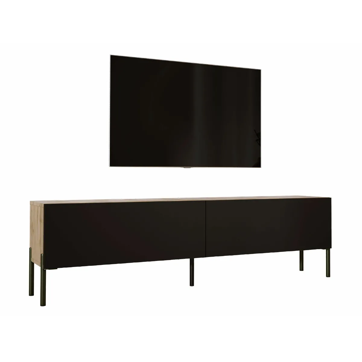 3xeliving Meuble TV moderne - Noir et chêne 3xeliving Meuble TV moderne - Noir et chêne