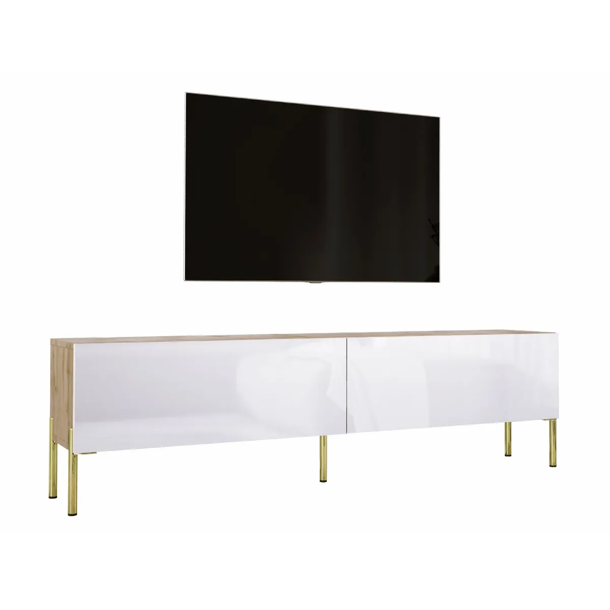 3xeliving Meuble TV - Chêne wotan et blanc 3xeliving Meuble TV - Chêne wotan et blanc