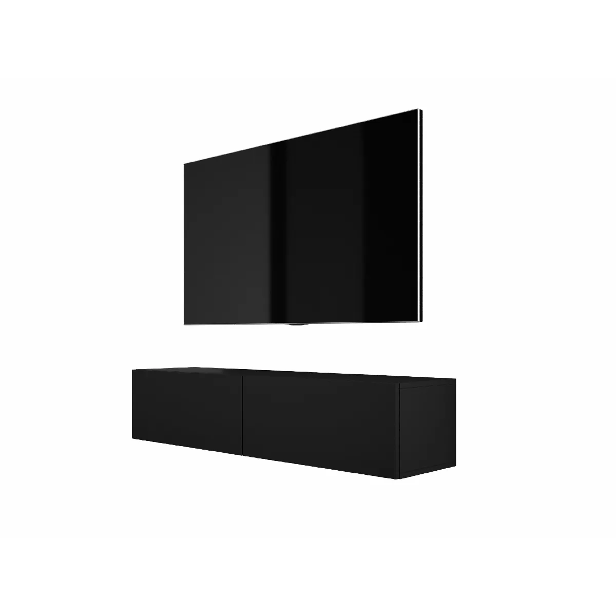 3xeliving Meuble TV mural suspendu - Noir 3xeliving Meuble TV mural suspendu - Noir
