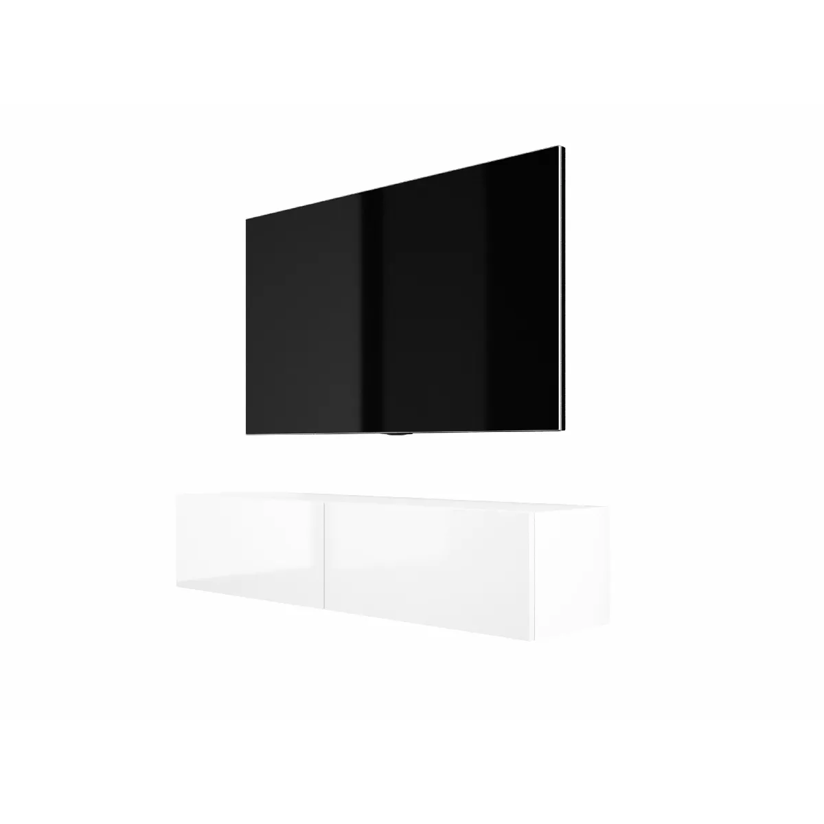 3xeliving Meuble TV suspendu - Blanc 3xeliving Meuble TV suspendu - Blanc