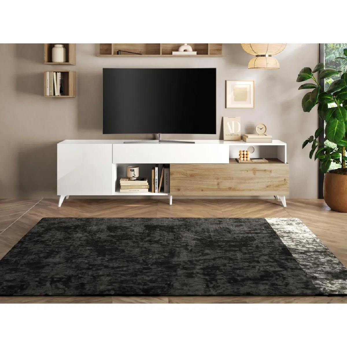 Vente-unique Meuble TV Donala - Blanc Vente-unique Meuble TV Donala - Blanc