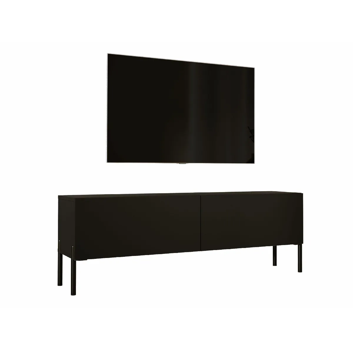3xeliving Meuble TV moderne - Noir mat 3xeliving Meuble TV moderne - Noir mat