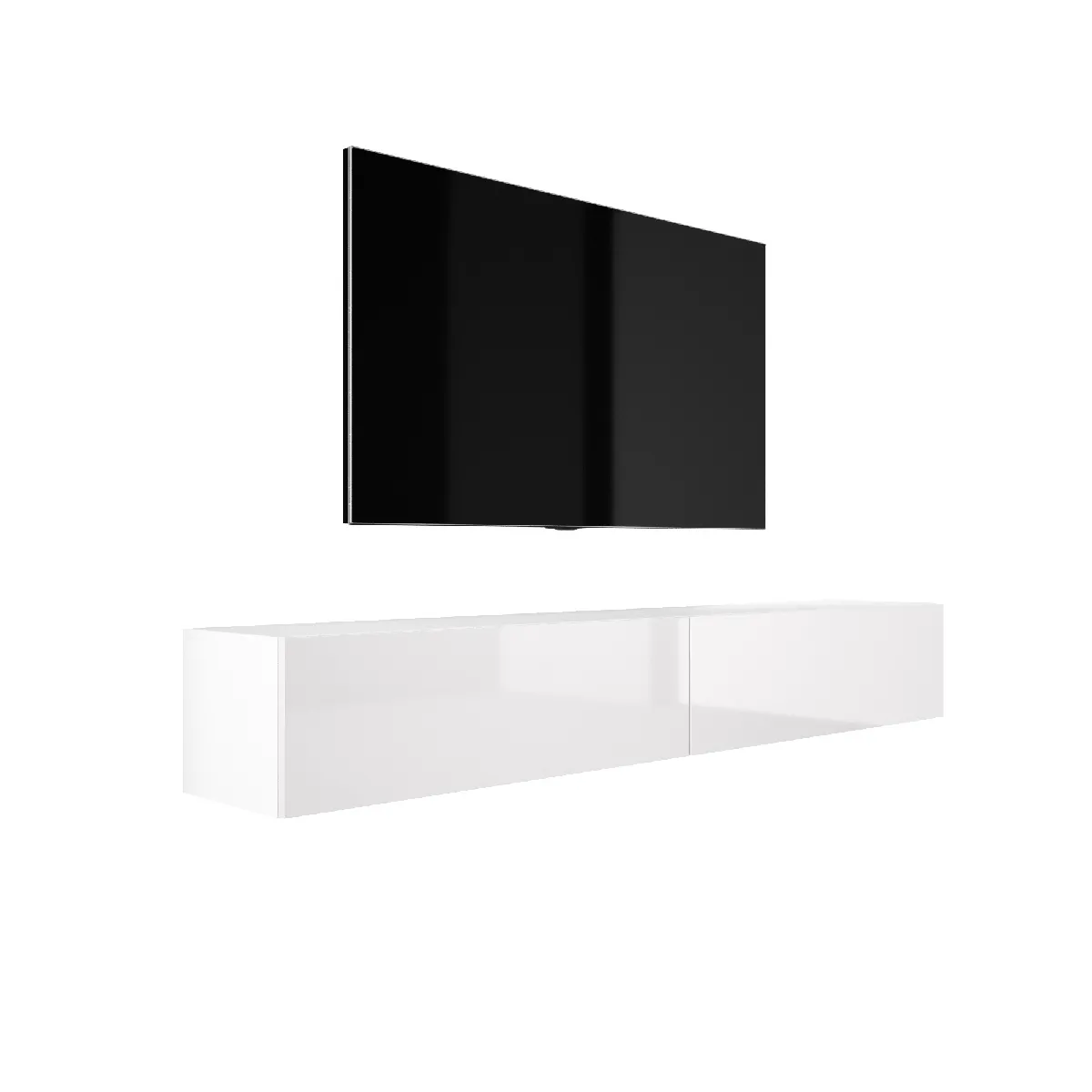 3xeliving Meuble TV suspendu - Blanc 3xeliving Meuble TV suspendu - Blanc