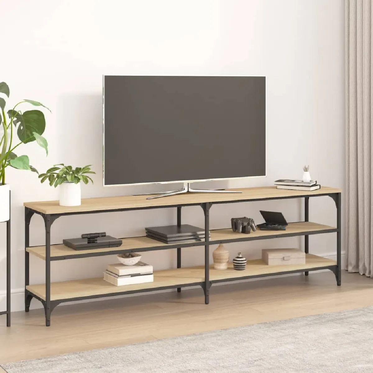 Vidaxl Meuble TV chêne sonoma 160x30x50 cm bois d'ingénierie