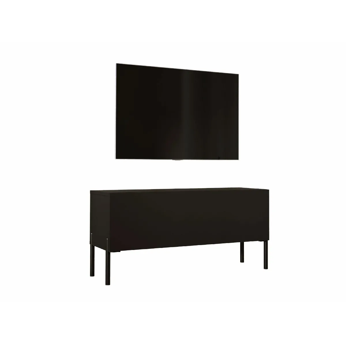 3xeliving Meuble TV rectangulaire - Noir mat 3xeliving Meuble TV rectangulaire - Noir mat