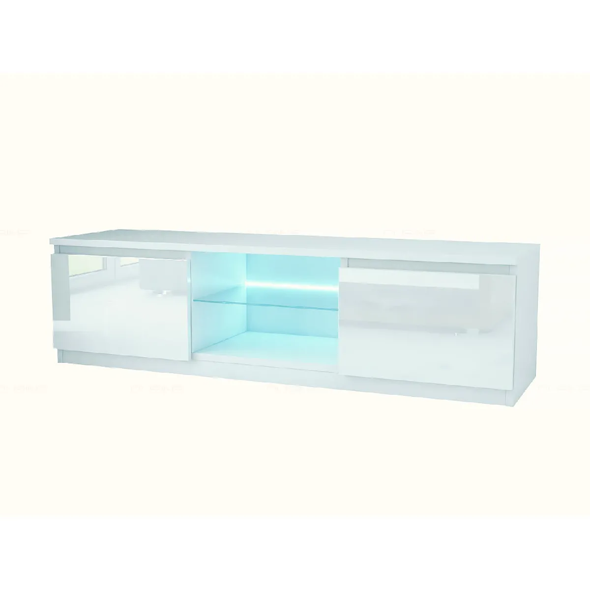DUSINE Meuble TV Kiffa LED 140 cm - Blanc Laqué DUSINE Meuble TV Kiffa LED 140 cm - Blanc Laqué
