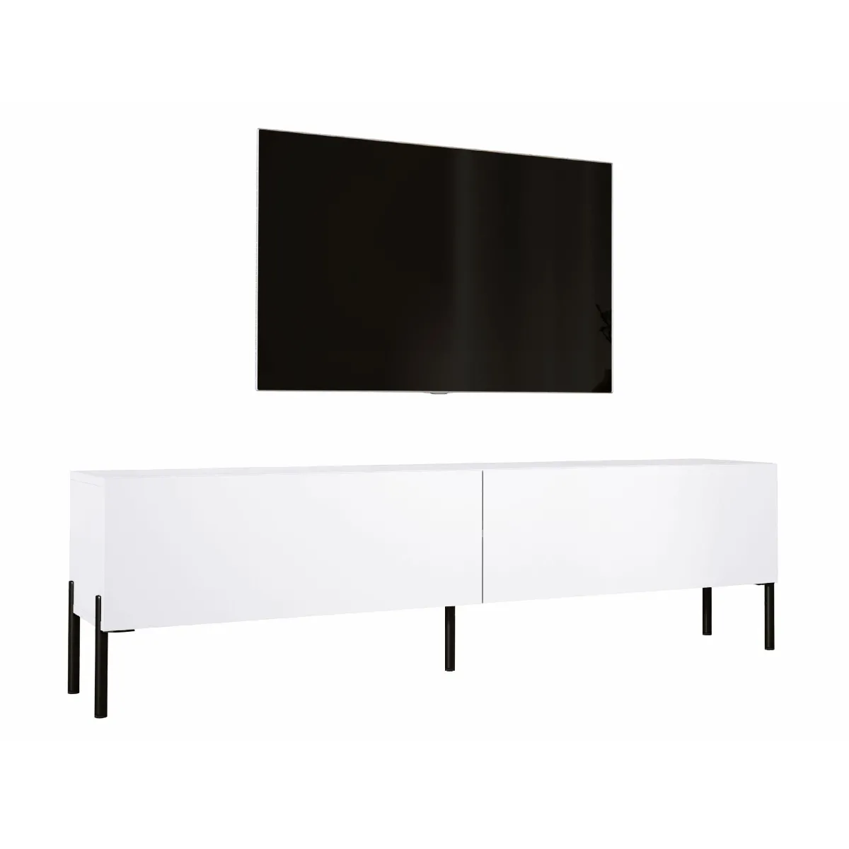 3xeliving Meuble TV moderne - Blanc mat 3xeliving Meuble TV moderne - Blanc mat