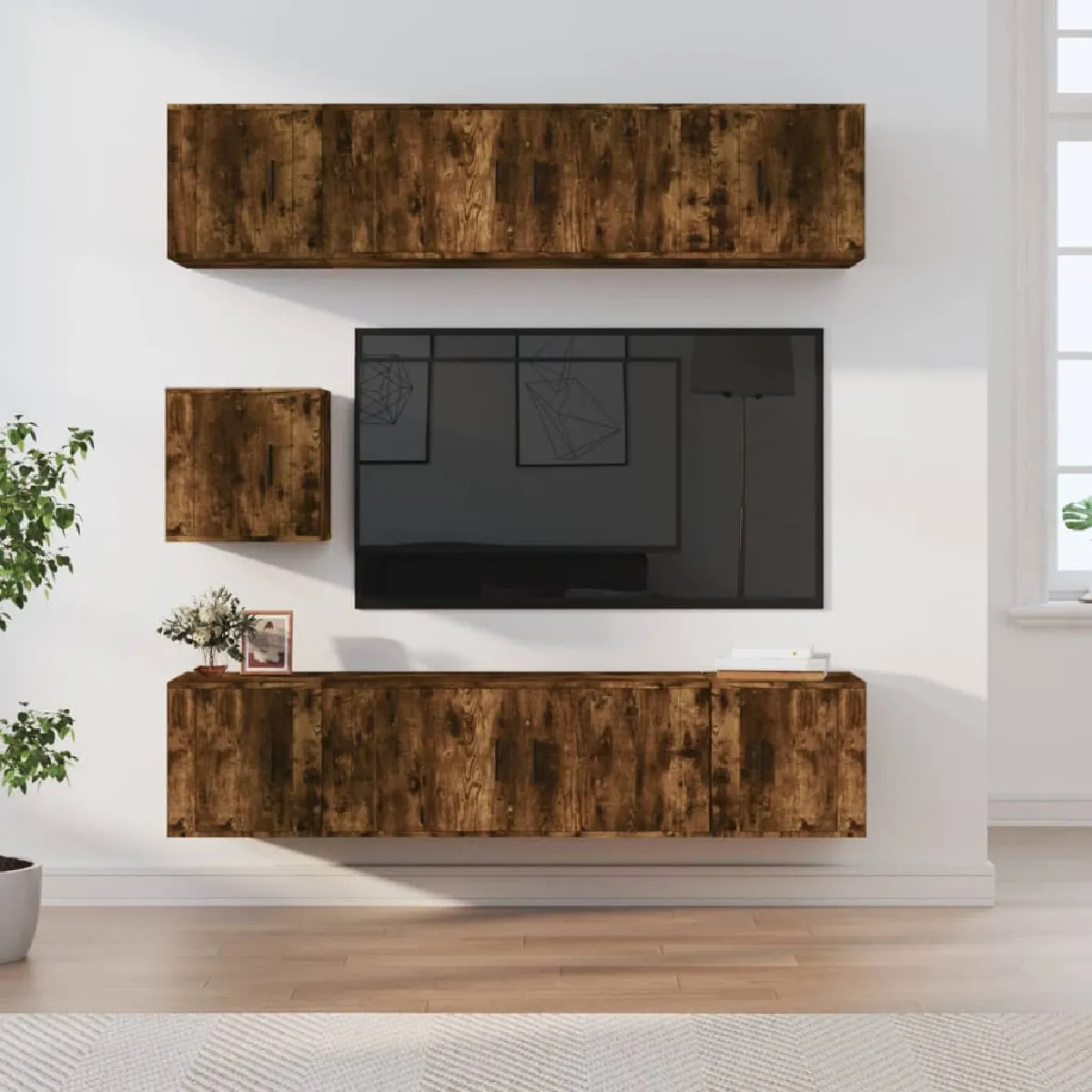 VIDAXL - Ensemble de meubles TV - 7 pièces - Chêne fumé - Image 3
