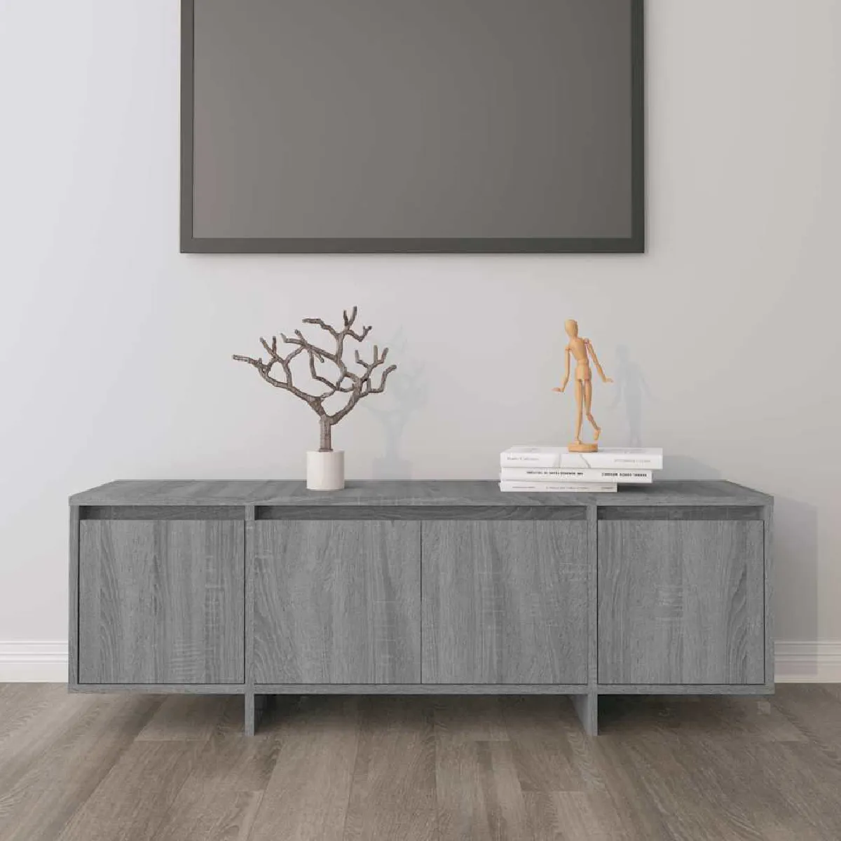 Non Communiqué Gris Meuble Tv Sonoma 120X30x40,5 Cm Bois D Ingénierie - Image 3