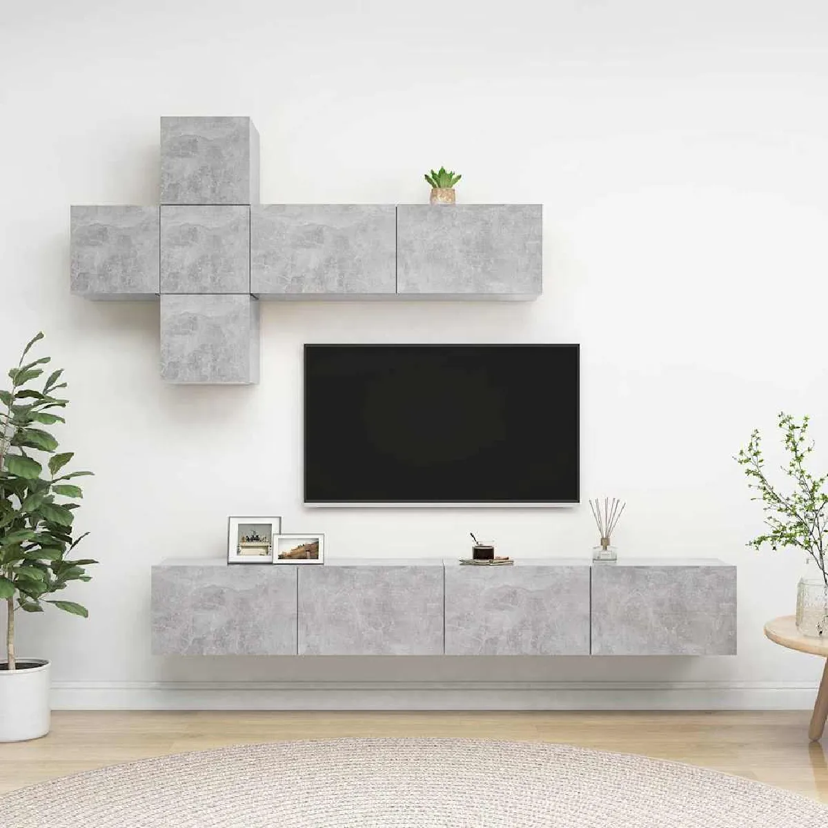 VIDAXL - Ensemble de meuble TV - 7 pièces - Gris béton - Image 3