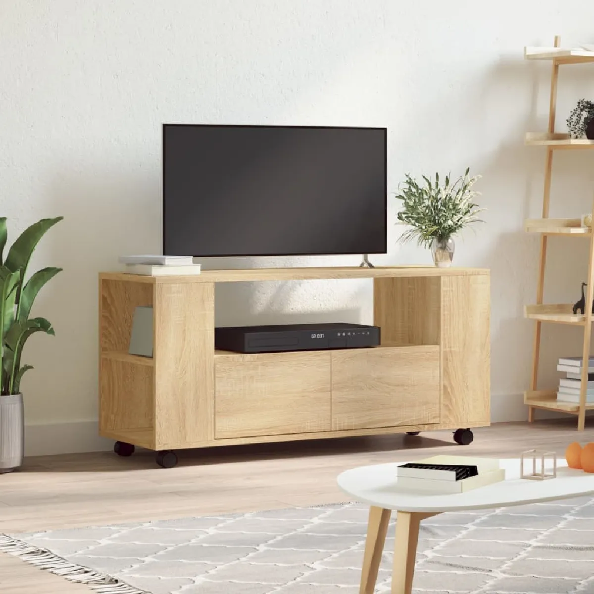 VIDAXL - Meuble TV - Chêne Sonoma - 102x34,5x43 cm - Image 2