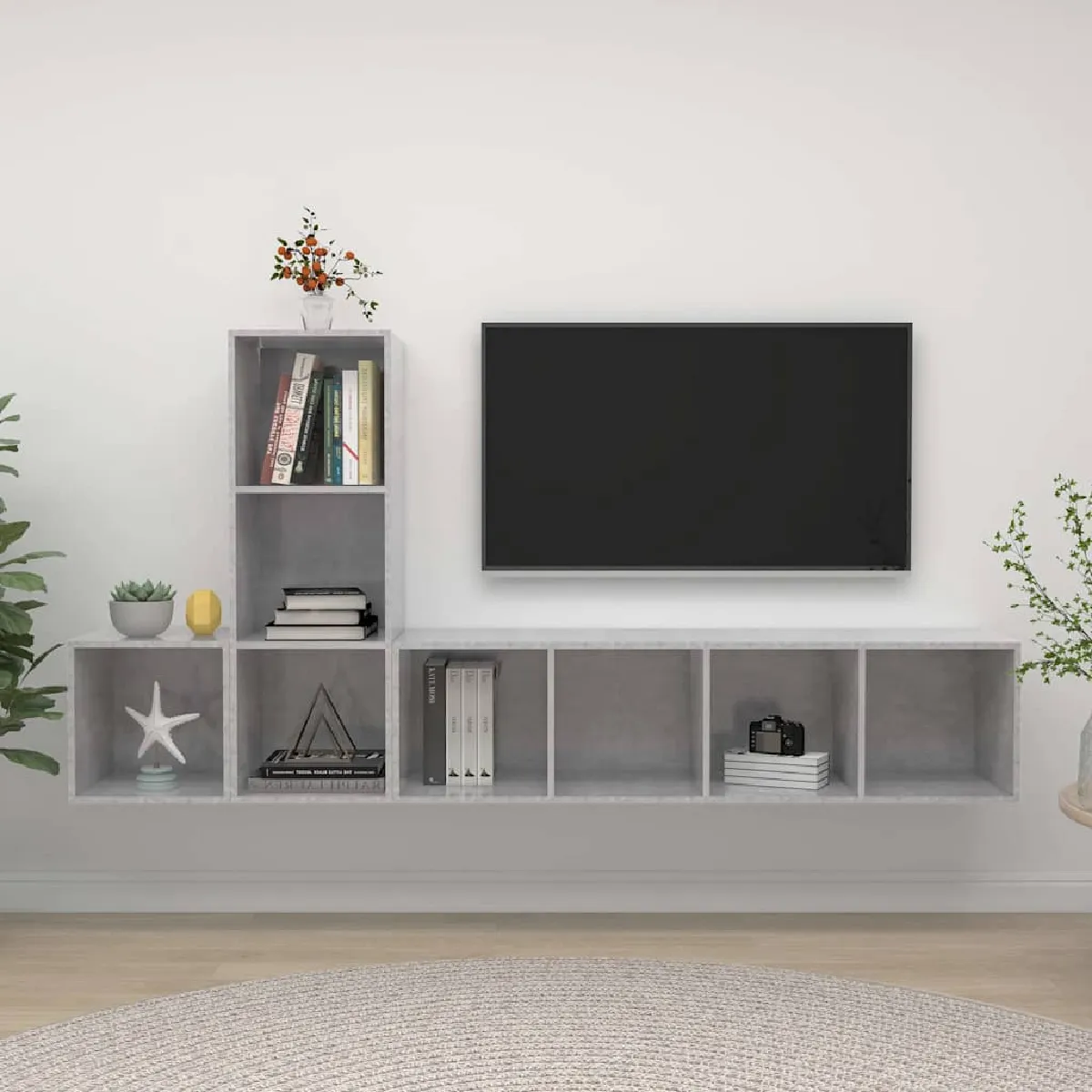 VIDAXL - Ensemble Meuble TV - 3 Pièces - Gris Béton - Image 3