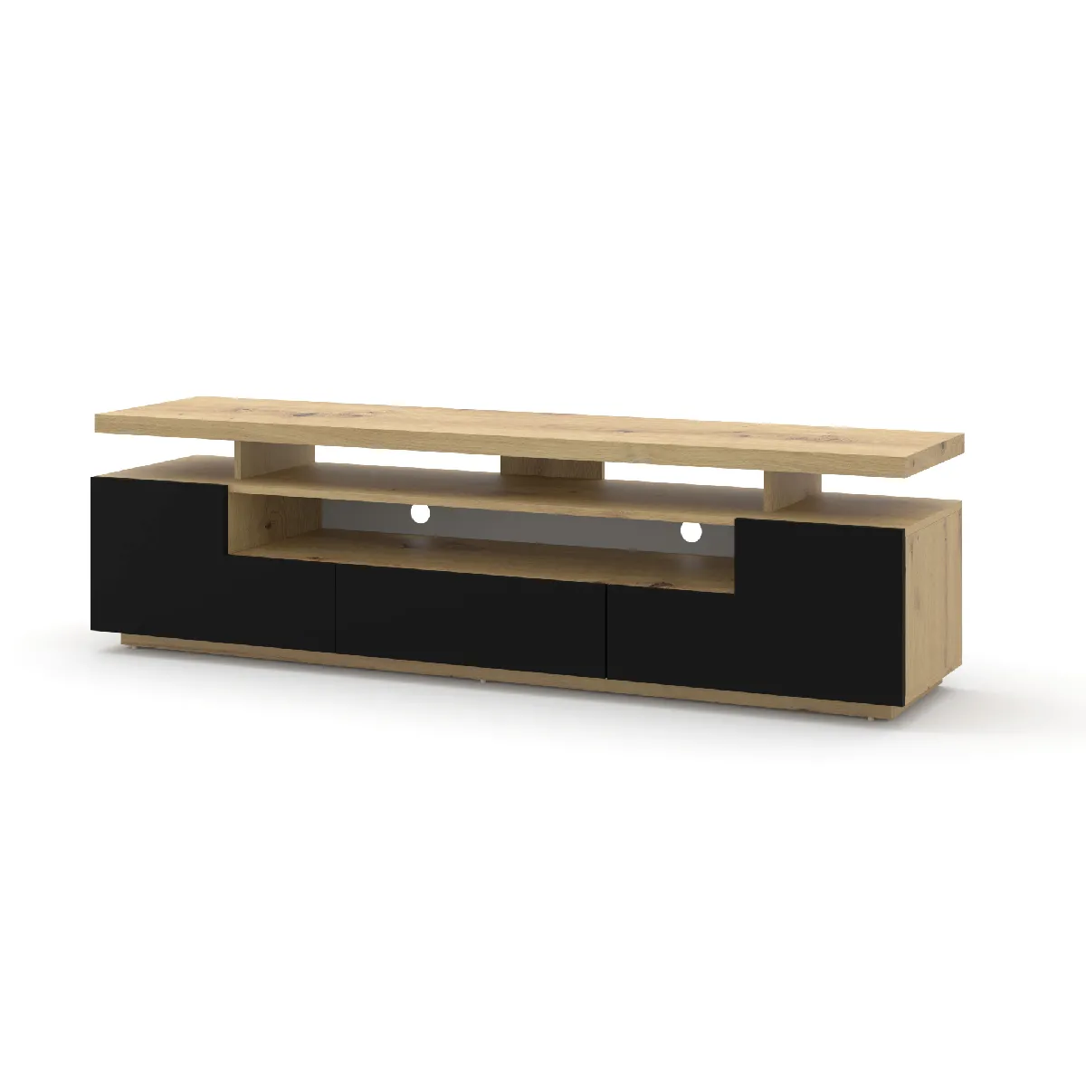BIM Furniture Meuble TV EVA 180 cm Chêne/Noir BIM Furniture Meuble TV EVA 180 cm Chêne/Noir