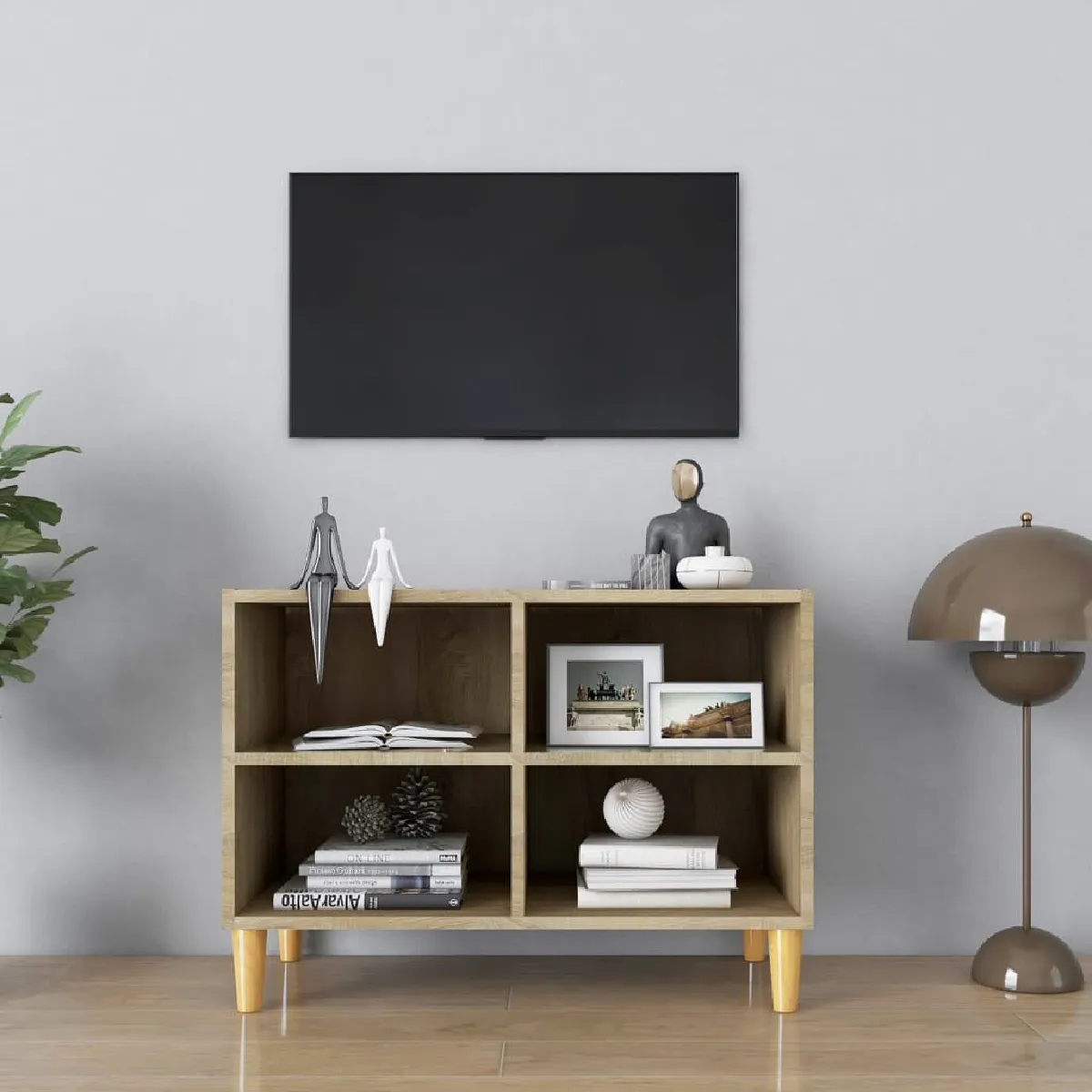 Vidaxl Meuble TV - 69,5x30x50 cm - Pieds en chêne sonoma