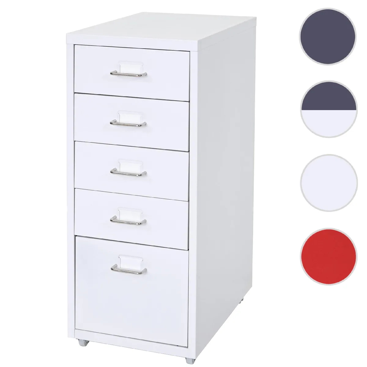 Mendler Blanc Caisson De Bureau À Roulettes