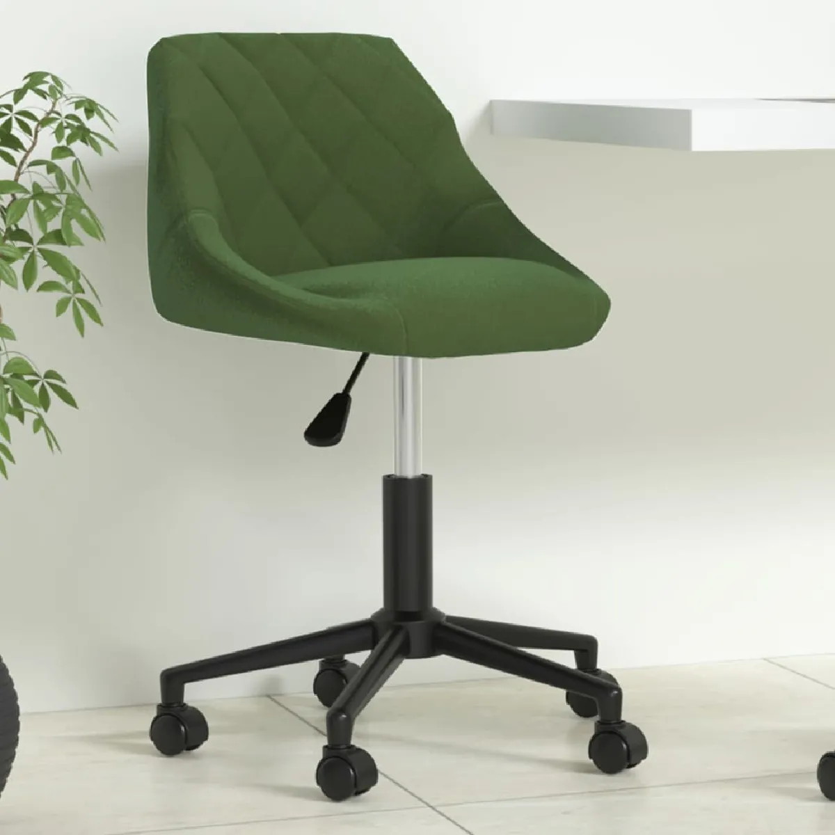 vidaXL Chaise pivotante de bureau - Vert foncé velours