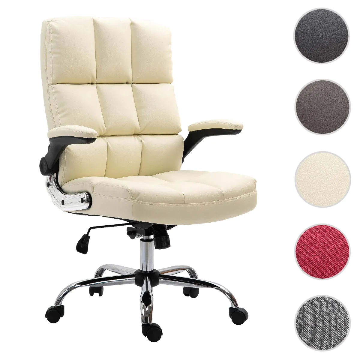 Mendler Fauteuil de bureau relax - Crème