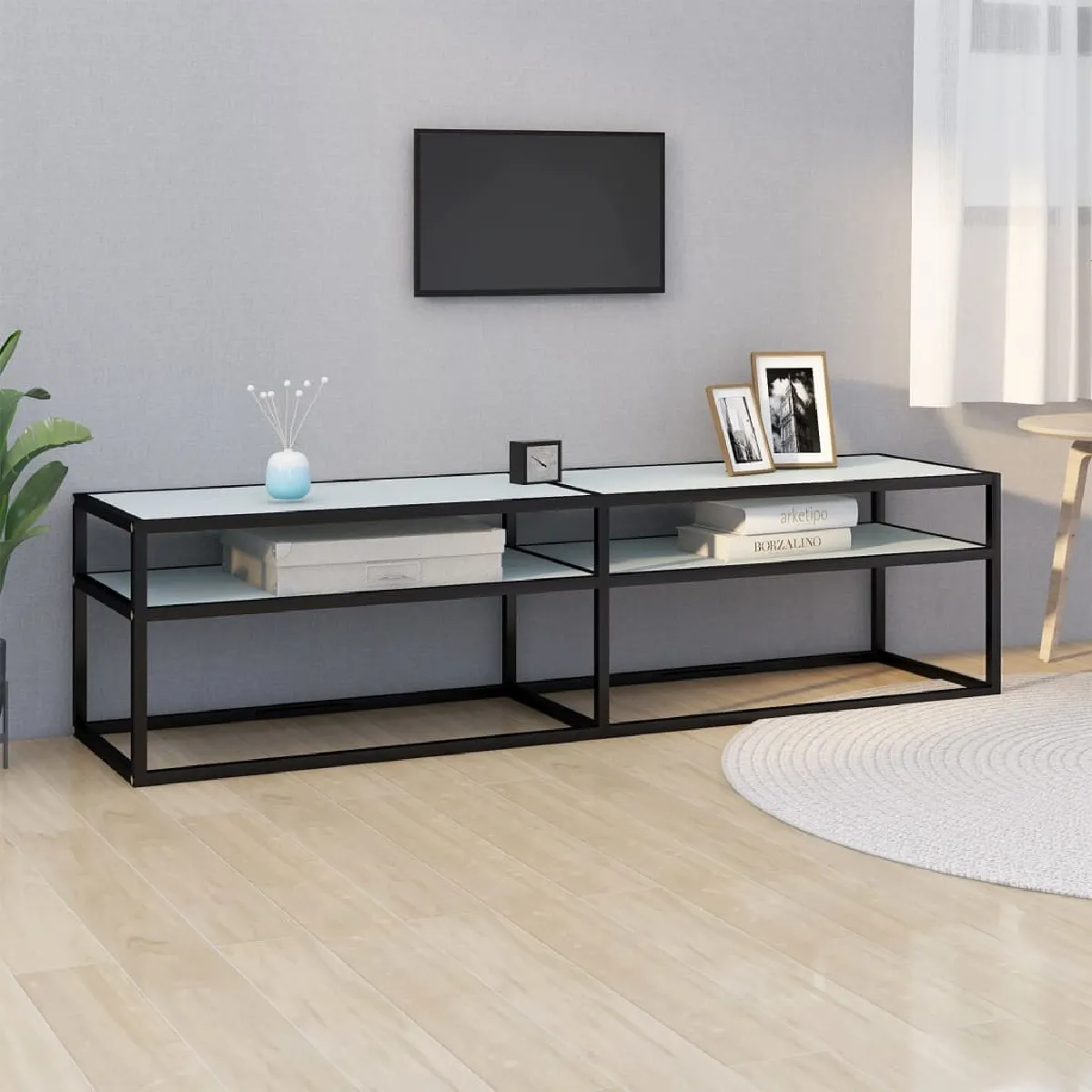 vidaXL Meuble TV MN331720 - Marbre blanc