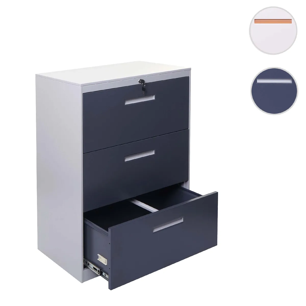 Mendler Armoire à dossiers - Gris foncé Mendler Armoire à dossiers - Gris foncé