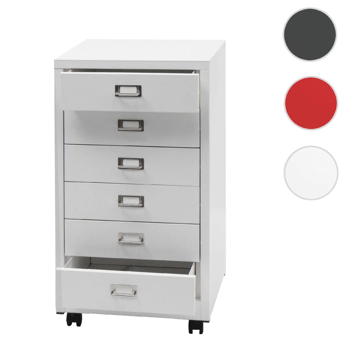 Mendler Blanc Caisson De Bureau À Roulettes