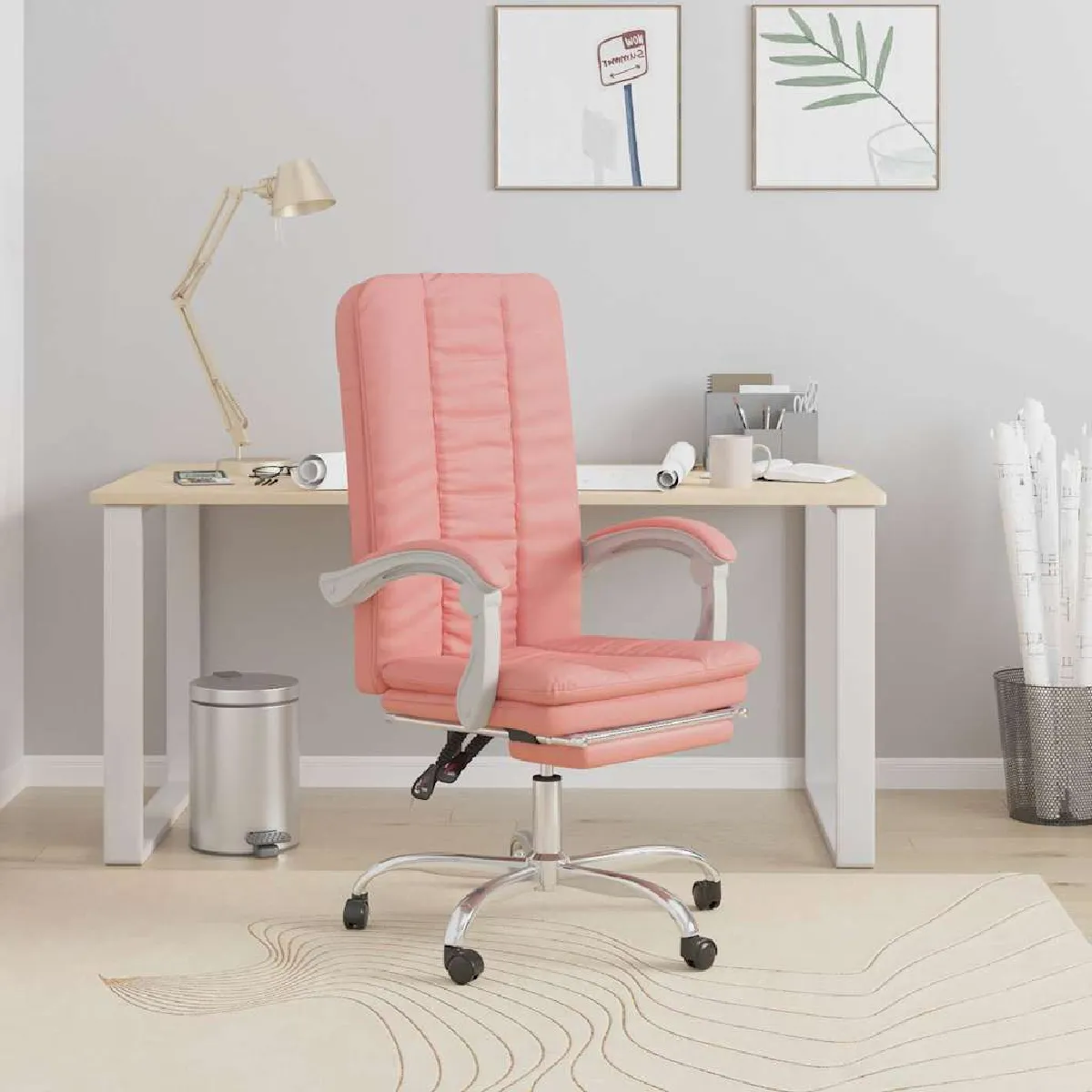 VIDAXL - Fauteuil de bureau inclinable - Rose - Image 2