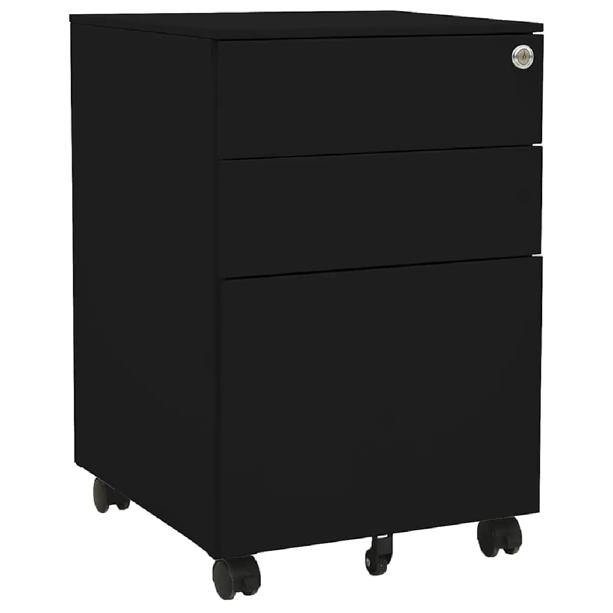 VIDAXL - Caisson de bureau mobile - Acier - Noir - 39x45x60 cm - Image 2