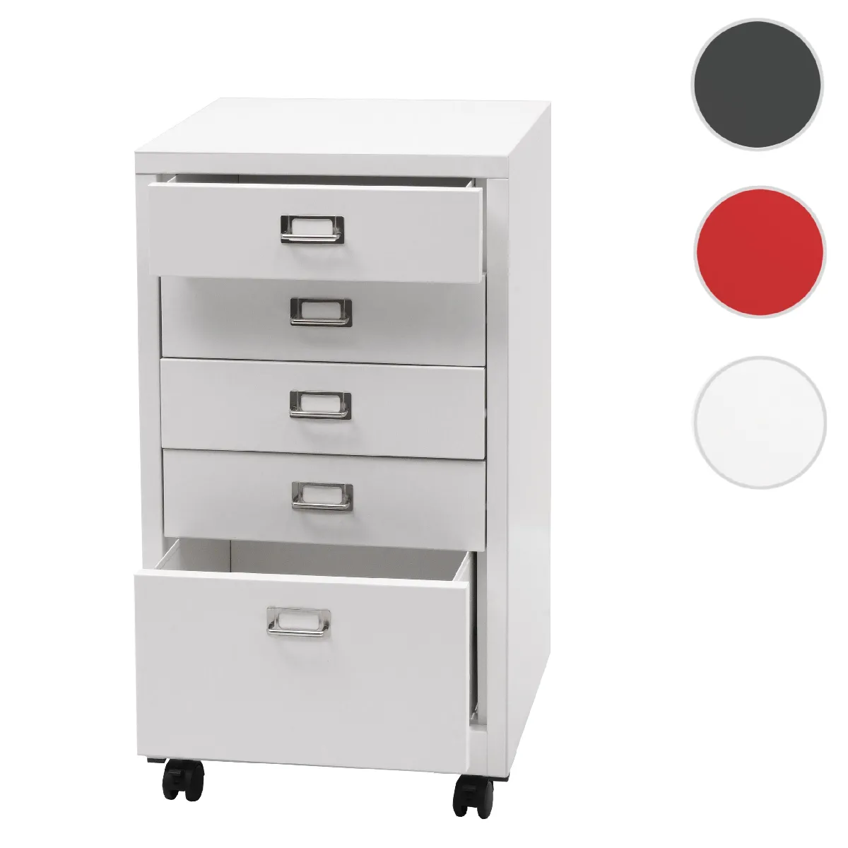 Mendler Blanc Caisson De Bureau À Roulettes
