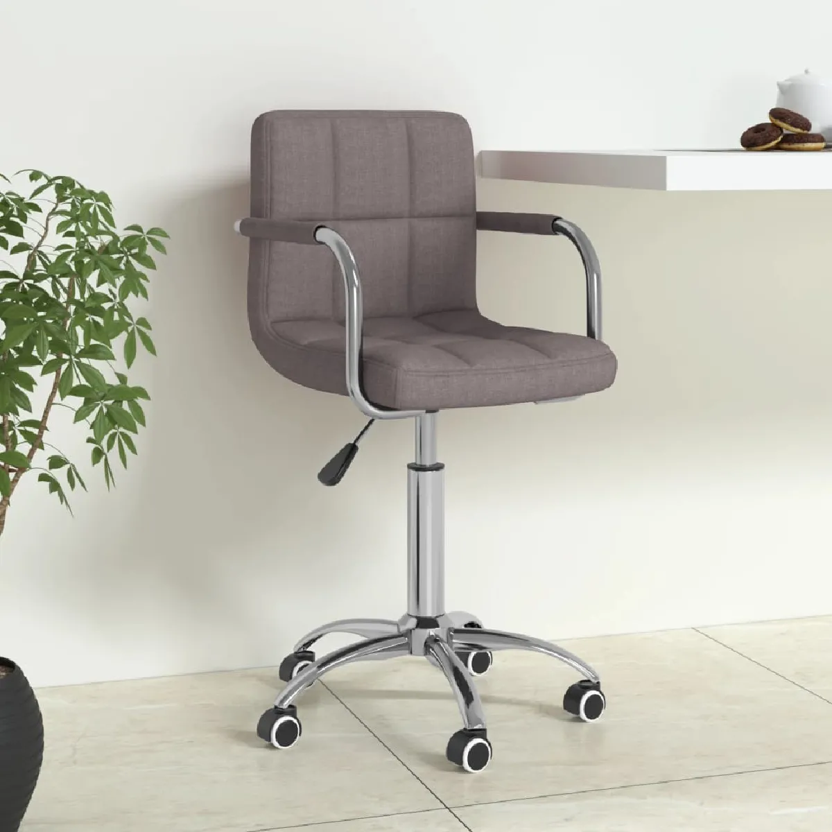 Vidaxl Chaise Pivotante Taupe Tissu