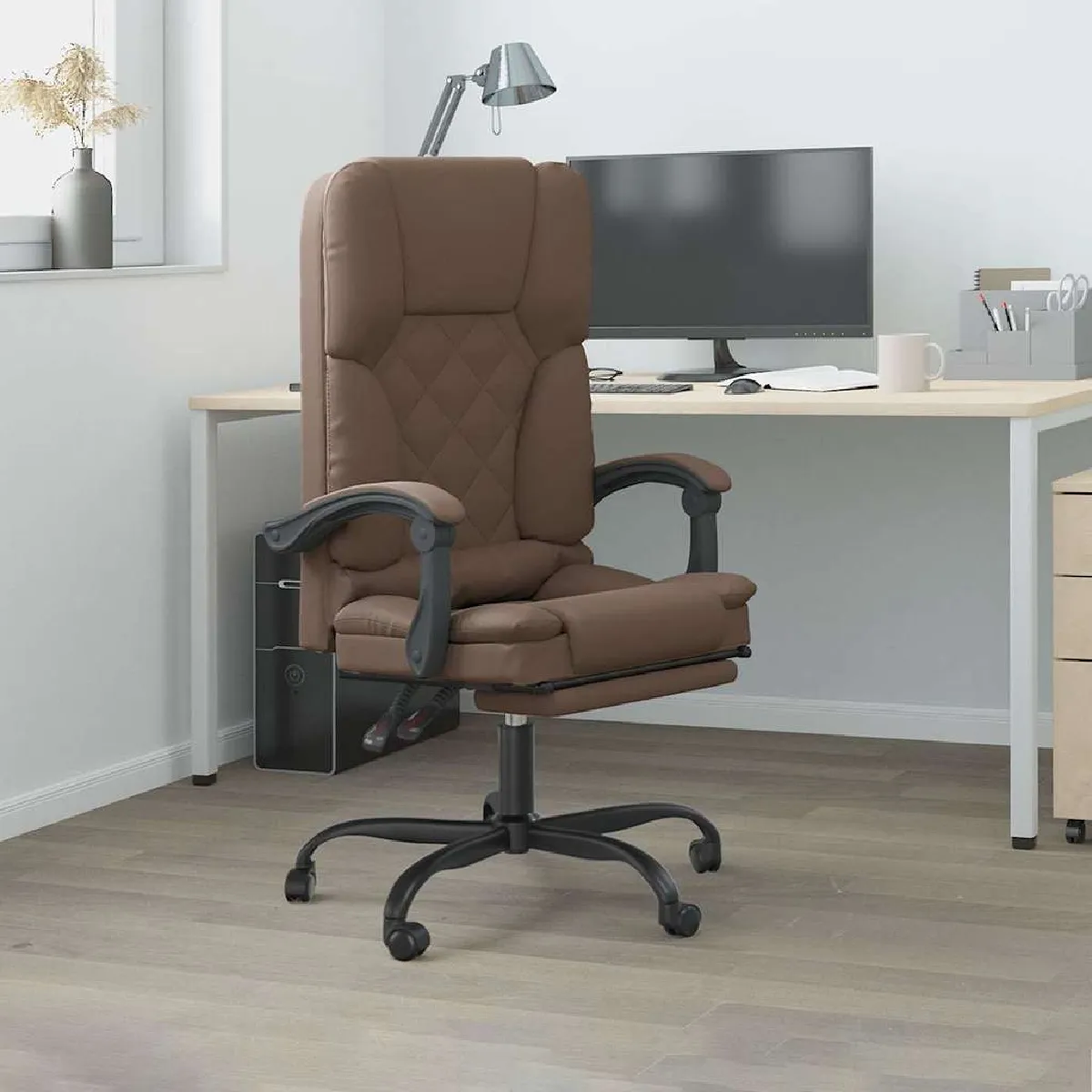Vidaxl Marron Fauteuil De Massage Inclinable