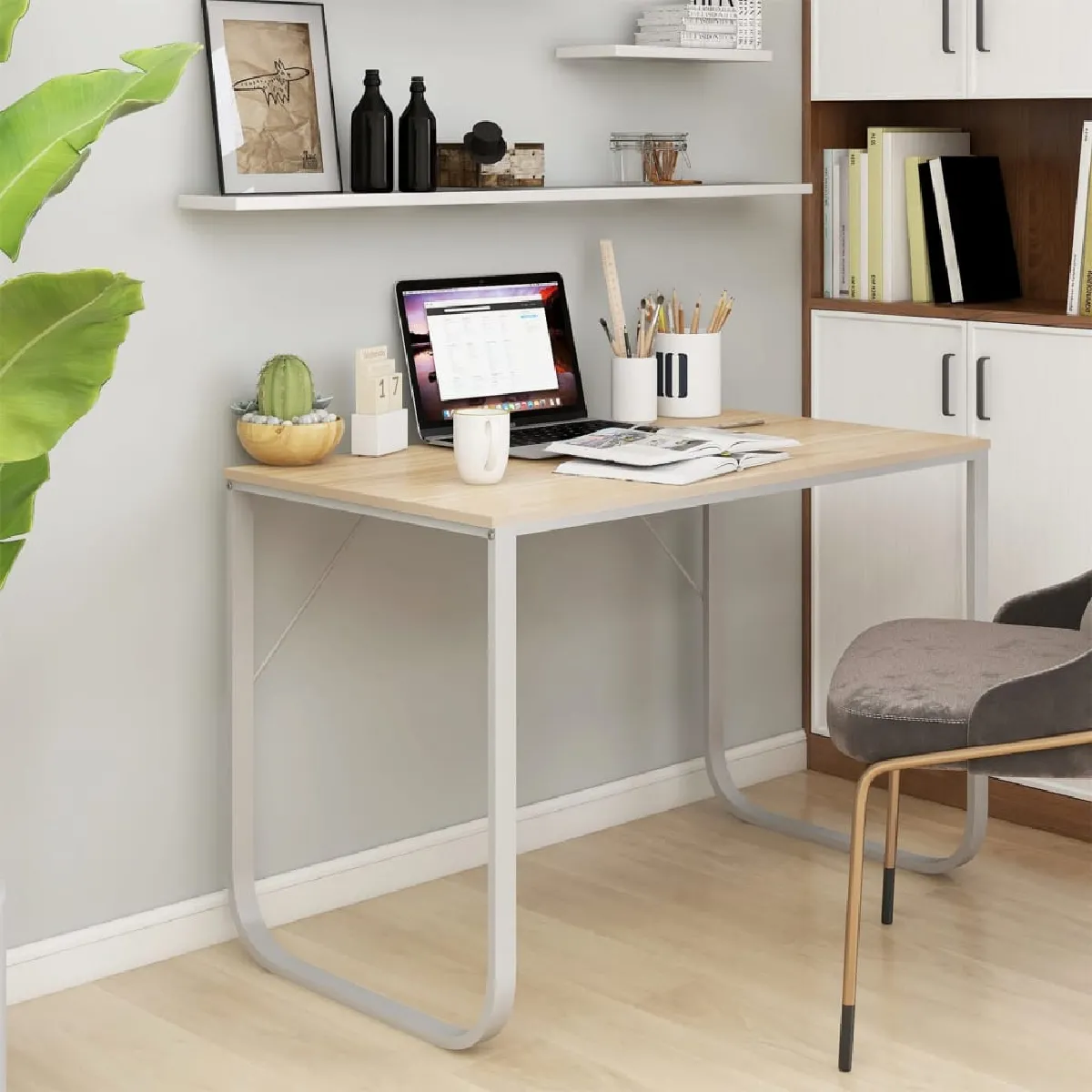 vidaXL Bureau chêne - vue 2