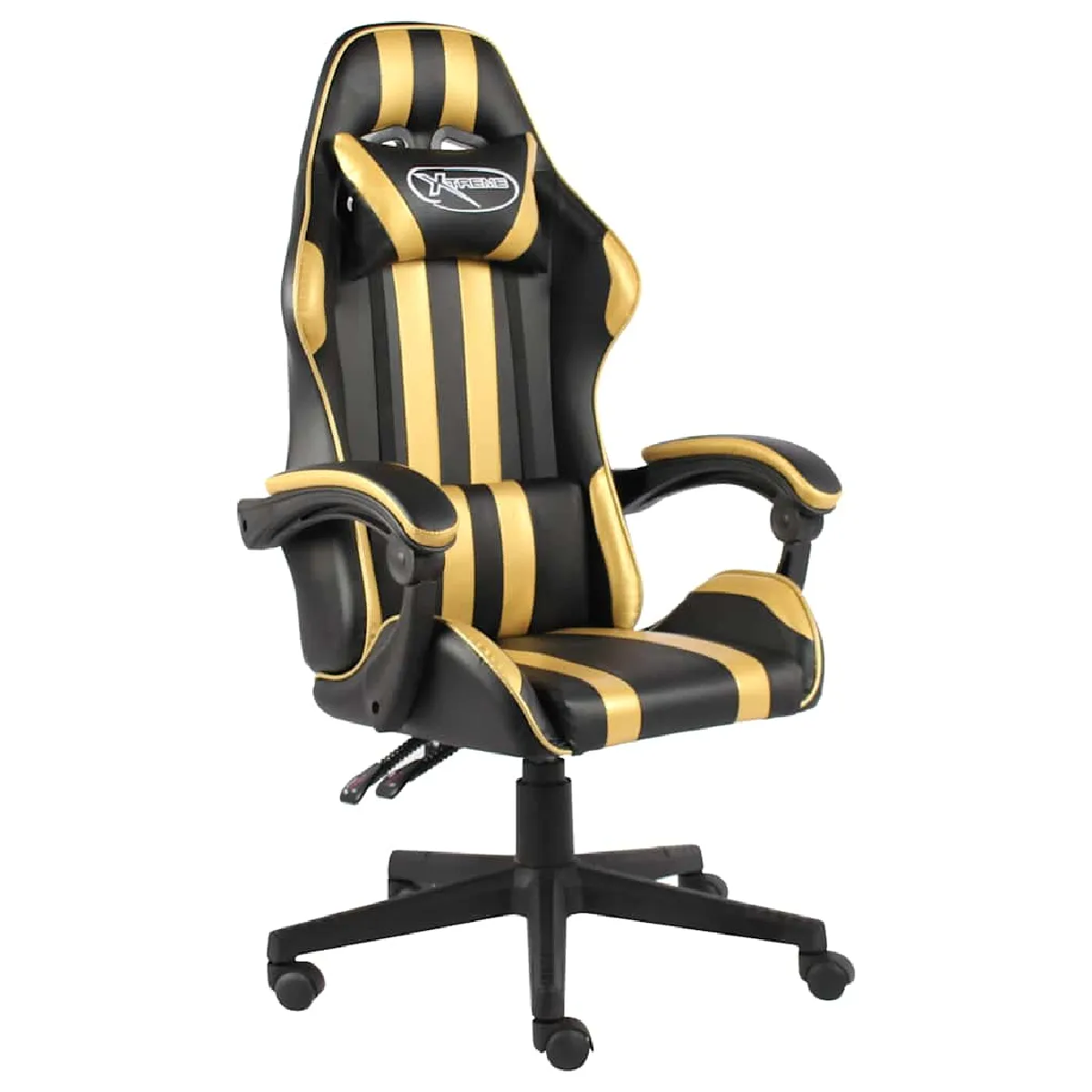 VIDAXL  fauteuil de jeux vid&eacute;o noir et dor&eacute; similicuir 20520