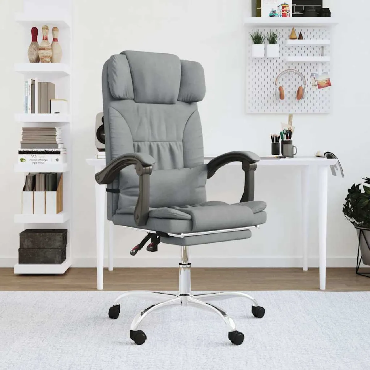 Vidaxl Gris/Clair Fauteuil De Massage Inclinable