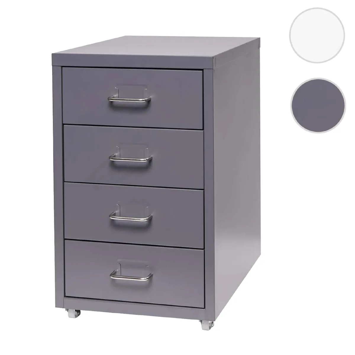 Mendler Gris Caisson De Bureau Acier - Foncé