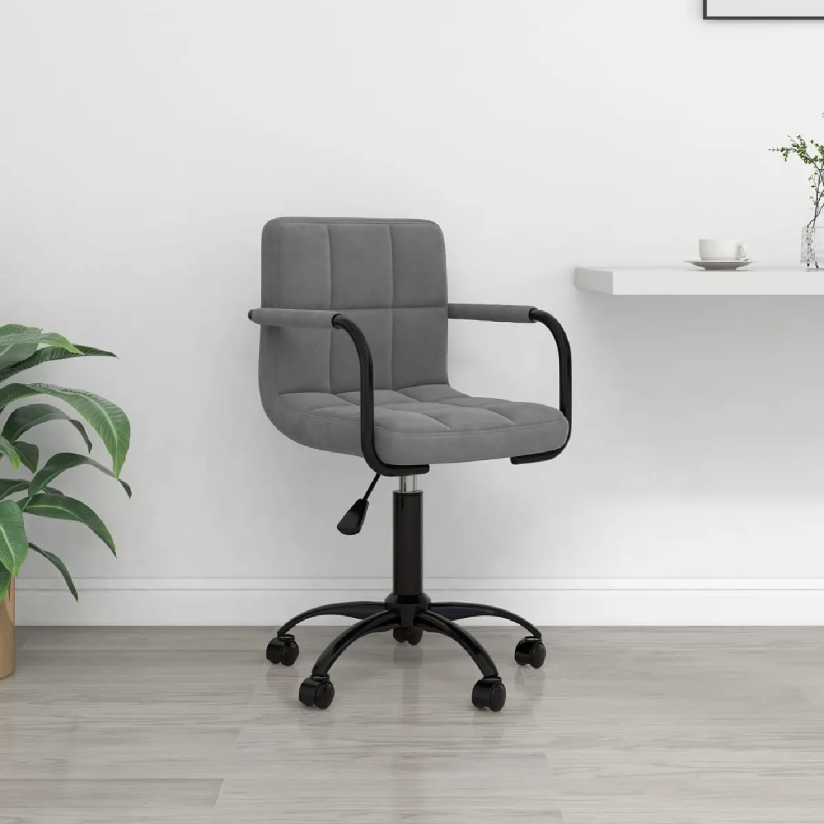 vidaXL Chaise de bureau pivotante velours - vue 4