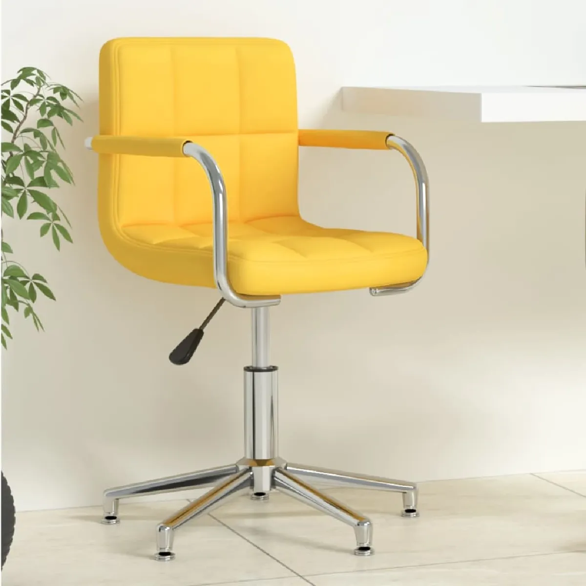 vidaXL Chaise pivotante - Jaune moutarde