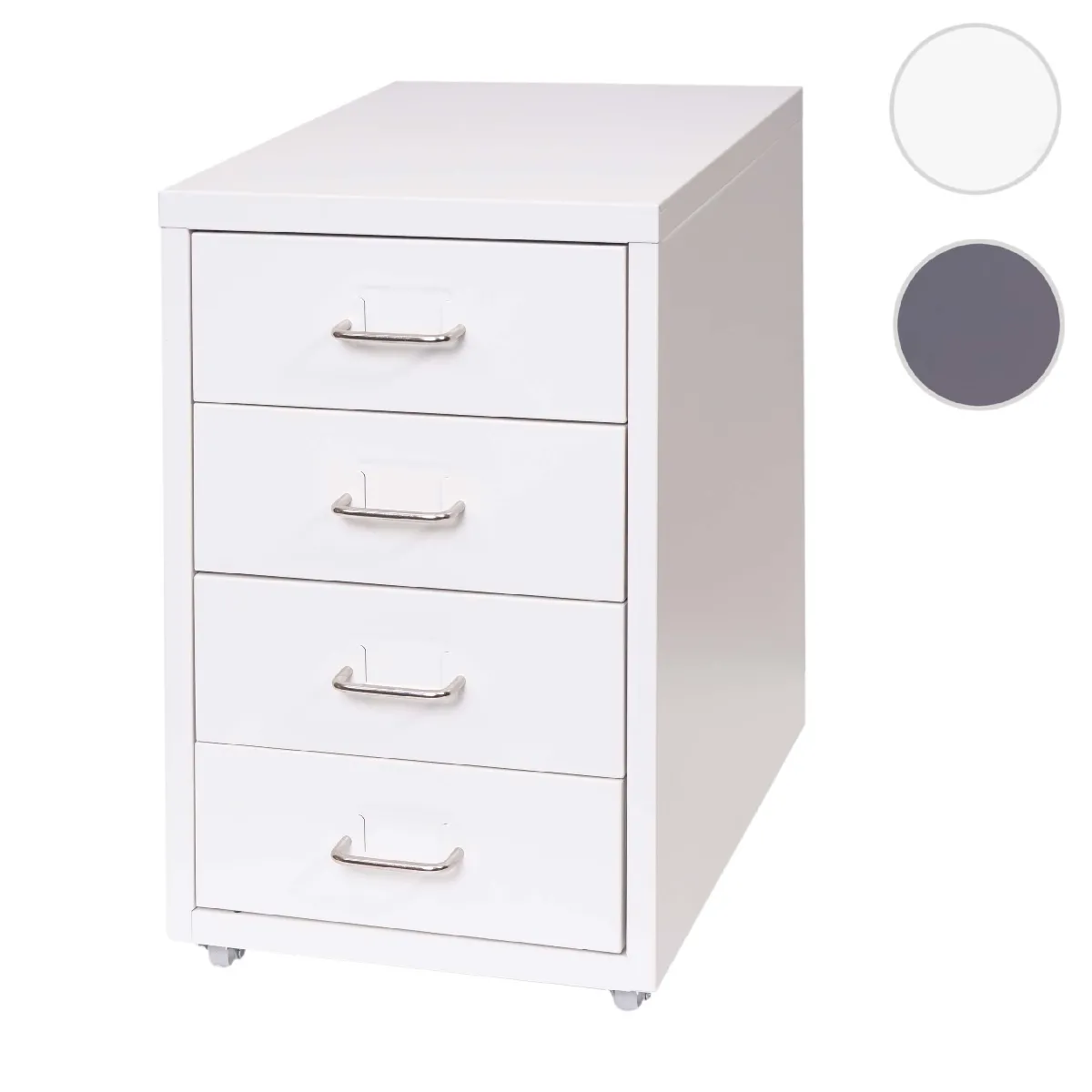 Mendler Blanc Caisson De Bureau À Roulettes