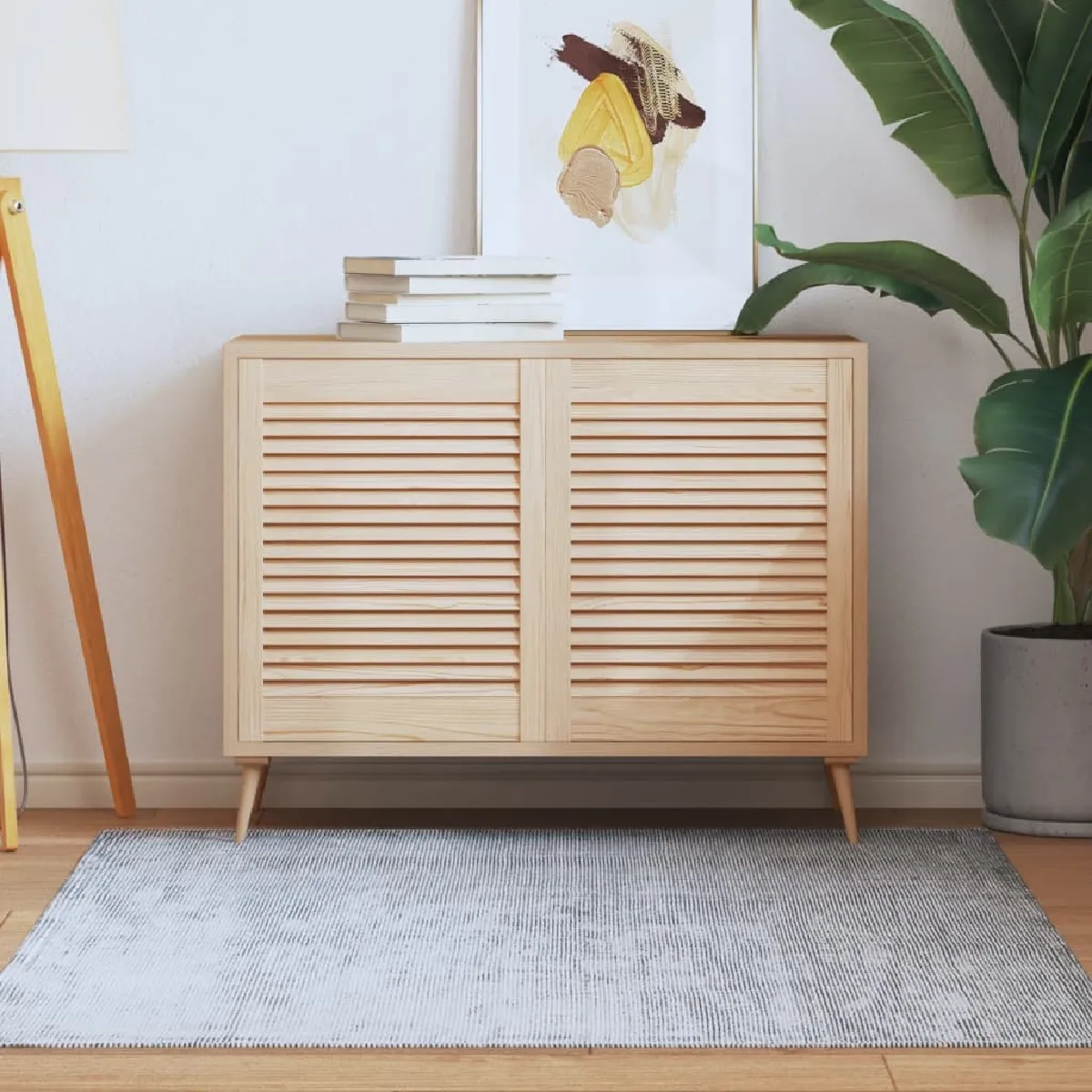 vidaXL Portes d'armoire à persiennes Pin massif