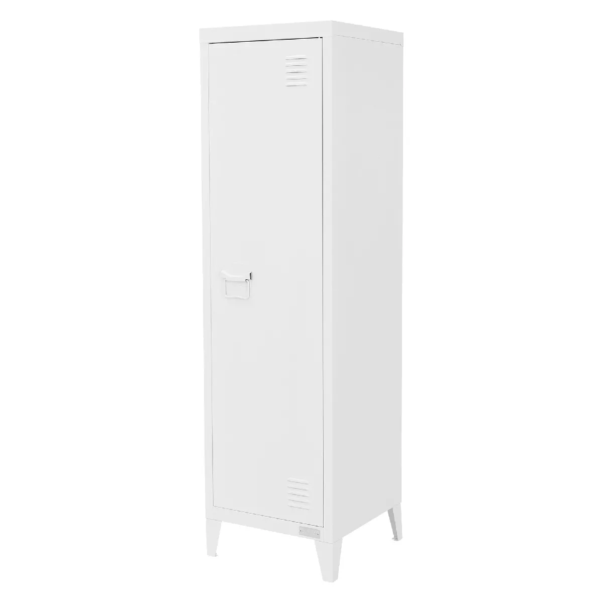 IDMARKET Armoire vestiaire ESTER 1 porte métal blanc design industriel